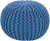 20" x 14" Hermosa Sapphire Blue Hand Crafted Cotton Round Pouf Ottoman - IMAGE 1