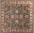 9.75' x 9.75' Floral Gray and Brown Hand Tufted Square Wool Area Throw Rug - IMAGE 1