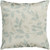 18" Blue and Ivory Contemporary Leaf Square Throw Pillow - Down Filler - IMAGE 1