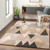 5' x 7.5' Abstract Mountains Blush Pink, Peanut Butter Brown and Stone Gray Hand Tufted Wool Rug - IMAGE 2