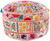 12" Multi Colored Recycled Patch Work Cotton Round Pouf Ottoman