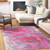 5' x 7.5' Pink and Purple Contemporary Rectangular Area Throw Rug - IMAGE 2