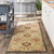 3' x 12' Octavia Caramel Brown and Denim Blue Rectangular Hand Tufted Wool Area Throw Rug Runner - IMAGE 2