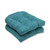 Set of 2 Blue Caribbean and Green Beach Horizon Outdoor Patio Rounded Chair Cushion 19" - IMAGE 1