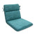 40.5" Blue Caribbean and Green Beach Outdoor Patio Rounded Chair Cushion with Back - IMAGE 1