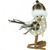 9" White and Brown Polka Dot Standing Bird Christmas Decoration - IMAGE 1