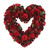 Red Wooden Rose and Cherries Valentine's Day Heart Wreath, 13-Inch, Unlit - IMAGE 1