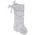 19” White and Silver Filigree Christmas Stocking with Bows - IMAGE 2