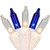 Mini Incandescent Christmas Lights - Blue and Clear - 21.5' White Wire - 100ct - IMAGE 2
