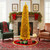 Pre-Lit Pencil Tinsel Artificial Christmas Tree - 6' - Gold - Clear Lights - Red Wire - IMAGE 1
