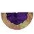48" Purple Velveteen Christmas Tree Skirt with Gold Flourish Two Tone Border - IMAGE 1