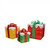 Set of 3 Lighted Gold, Green and Red Gift Boxes Christmas Outdoor Decorations - IMAGE 1