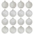 Shatterproof 4-Finish Christmas Ball Ornaments - 3" (75mm) - Winter White - 16ct - IMAGE 2