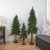 Set of 3 Pre-Lit Woodland Alpine Artificial Christmas Trees 5' - Clear Lights - IMAGE 2
