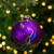 4" Purple and Green Peacock Round Glass Ball Christmas Ornament - IMAGE 2
