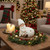 Christmas Snowball with Sitting Boy Tealight Candle Holder - 12.5" - White - IMAGE 2