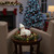 Christmas Snowball with Sitting Boy Tealight Candle Holder - 12.5" - White - IMAGE 3