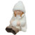 4.75" Creamy White Sitting Girl with Snowball Christmas Table Top Figure - IMAGE 1