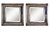 Set of 2 Antiqued Silver Leaf & Black Framed Beveled Square Wall Mirrors, 18" - IMAGE 1