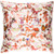 22" White and Orange Contemporary Floral Square Throw Pillow - IMAGE 1