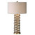 29.75" Ivory and Gold Metal Ring Table Lamp with Hardback Shade - IMAGE 1