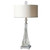 32" Silver and White Twisted Glass Designed Round Drum Shade Table Lamp - IMAGE 1