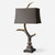 Stag Horn Table Lamp with Drum Shade - 40.25" - Brown - IMAGE 1