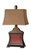 33" Red and Brown Italian Style Antiqued Beaded Table Lamp - IMAGE 1