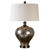 30" White and Bronze Mottled Glass Table Lamp with Hardback Shade - IMAGE 1