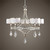 34" Silver Leaf and Crystal Accents 5-Light Hardback Shades Hanging Chandelier - IMAGE 1