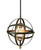 52" Dark Oil Rubbed Bronze and French Gold Sphere Hanging Ceiling Pendant Light - IMAGE 1