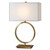 Hand-Forged Table Lamp with Rectangular Shade - 29" - White and Gold - IMAGE 1