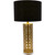 29" Contemporary Gold Painted Metal Table Lamp with Black Sleek Drum Shade - IMAGE 1