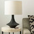 23" White Sands Contemporary Raven Black Table Lamp with Matching White Drum Shade - IMAGE 3