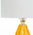 27.5" Topaz Yellow Ceramic Table Lamp with Rounded Diamond Shape Cutouts and White Drum Shade - IMAGE 5