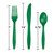 Club Pack of 216 Emerald Green Plastic Party Knives, Forks and Spoons - IMAGE 2