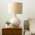 22.5" Contemporary Honeycomb Ceramic Table Lamp with Beige Lined Drum Shade - IMAGE 3