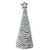 17.25" White and Gray Cone with Star Christmas Tree Tabletop Decor - IMAGE 1