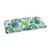 Blue and Green Floral Outdoor Wicker Loveseat Cushion - IMAGE 1