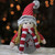 8" Rosalind Gnome Red and Grey Table Top Christmas Gnome Decoration - IMAGE 3