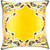 20" Gold and Black Square Floral Throw Pillow - Poly Filled - IMAGE 1