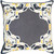 20" Gray and Yellow Square Floral Throw Pillow - Down Filler - IMAGE 1