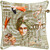 22" Green and Orange Circus Square Throw Pillow - Down Filler - IMAGE 1