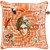 20" Orange and White Circus Square Throw Pillow - Down Filler - IMAGE 1