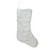 18" White Fur Christmas Stocking with Silver Sequined Snowflakes - IMAGE 1