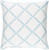 20" White and Aqua Blue Woven Square Throw Pillow - IMAGE 1