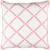 18" White and Bubble Gum Pink Woven Square Throw Pillow - IMAGE 1