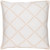 20" White and Beige Woven Square Throw Pillow - Down Filler - IMAGE 1