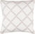 18" White and Taupe Gray Woven Square Throw Pillow - Down Filler - IMAGE 1