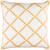 22" White and Mustard Yellow Woven Square Throw Pillow - Down Filler - IMAGE 1